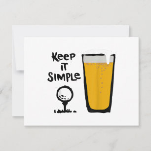 Behalt It Simples Funny Golf Beer Feiertagskarte