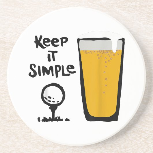 Behalt It Simples Funny Golf Beer Getränkeuntersetzer (Vorne)