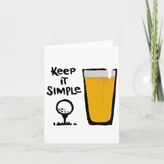 Behalt It Simples Funny Golf Beer Karte (Vorderseite)
