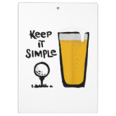 Behalt It Simples Funny Golf Beer Klemmbrett (Rückseite)