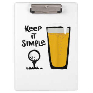 Behalt It Simples Funny Golf Beer Klemmbrett