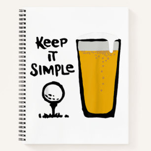 Behalt It Simples Funny Golf Beer Notizblock