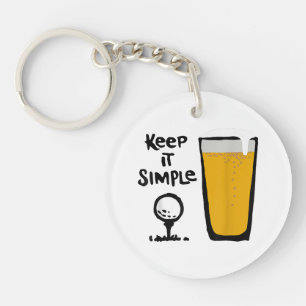 Behalt It Simples Funny Golf Beer Schlüsselanhänger