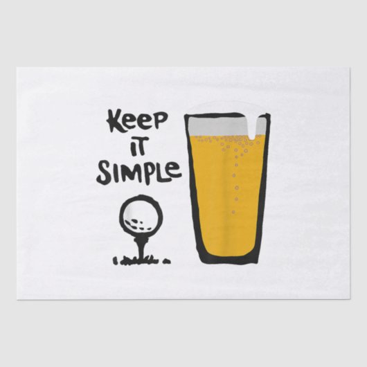Behalt It Simples Funny Golf Beer Seidenpapier (Vorderseite)