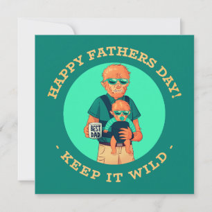 Behalt It Wild - Werewolf Vater Vatertag Card Feiertagskarte