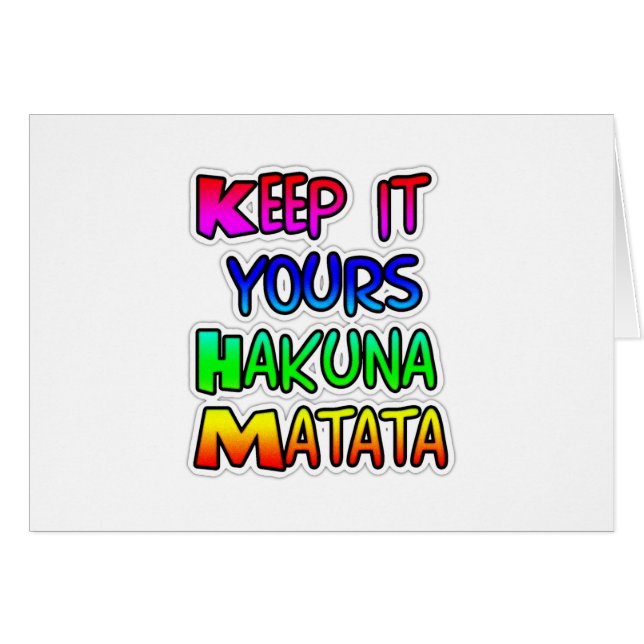 Behalt It Yours Hakuna Matata Art Print (Vorderseite (Horizontal))