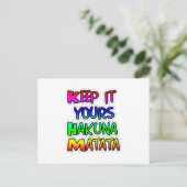 Behalt It Yours Hakuna Matata Art Print Postkarte (Stehend Vorderseite)