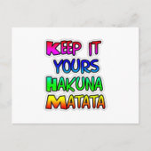 Behalt It Yours Hakuna Matata Art Print Postkarte (Vorderseite)