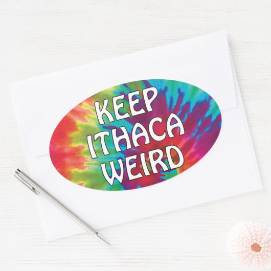 Behalt Ithaca Weird Ovaler Aufkleber (Umschlag)