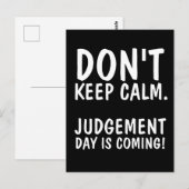 Behalt KALM JUDGMENT DAY KANN NICHT MIT Postkarten (Vorne/Hinten)