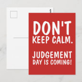 Behalt KALM JUDGMENT DAY KANN NICHT MIT Postkarten (Vorne/Hinten)