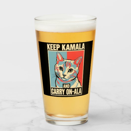 Behalt Kamala und Carry On-A-La LA Kamala Harris Glas (Vorne (Gefüllt))