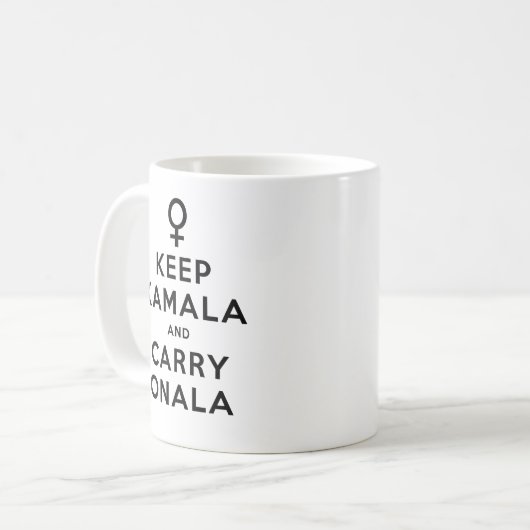Behalt Kamala und Carry Onala Kaffeetasse (Vorderseite Links)