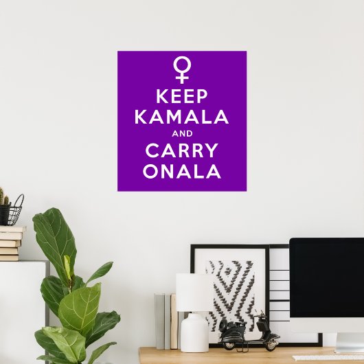 Behalt Kamala und Carry Onala Lila Background Poster (Heimbüro)