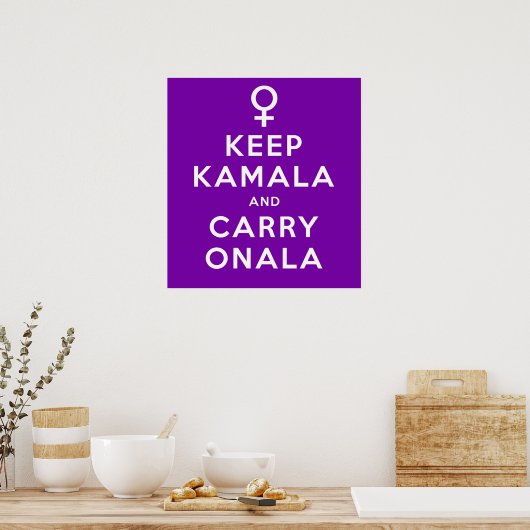 Behalt Kamala und Carry Onala Lila Background Poster (Küche)