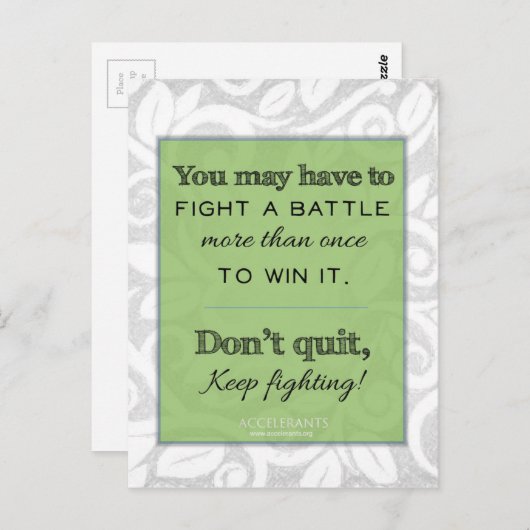 Behalt kämpfen! Gott ist bei dir! Postkarte (Vorne/Hinten)