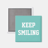 Behalt Lächeln, aquamarin weiße Magnet (Vorderseite/Rückseite)