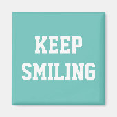 Behalt Lächeln, aquamarin weiße Magnet (Vorne)