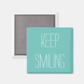 Behalt Lächeln, aquamarin weiße Magnet (Vorderseite/Rückseite)