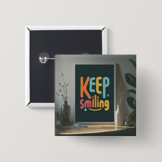 Behalt Lächeln Button (Vorne & Hinten)