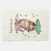 Behalt Lächeln glückliche Guinea Schweinchen genie Geschirrtuch (Horizontal)
