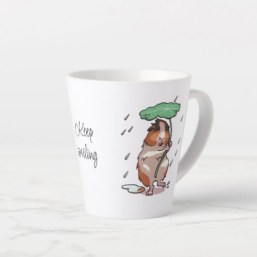 Behalt Lächeln glückliche Guinea Schweinchen genie Milchtasse (Rechte Ecke)