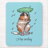 Behalt Lächeln glückliche Guinea Schweinchen genie Mousepad (Vorne)