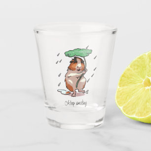 Behalt Lächeln glückliche Guinea Schweinchen genie Schnapsglas