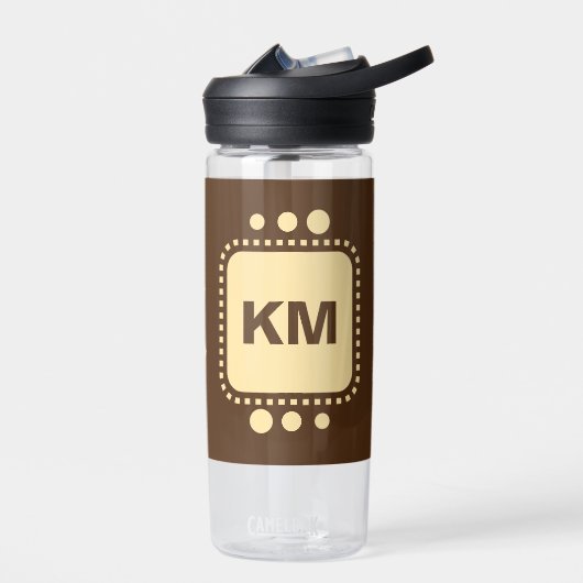 Behalt Lächeln hinzufügen Initialen braungelb Came Trinkflasche (Links)