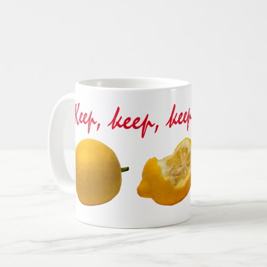 Behalt Lächeln Kaffeetasse (Vorderseite Links)