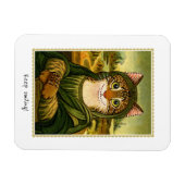 Behalt Lächeln Niedlich Mona Lisa Katze Custom Mag Magnet (Horizontal)
