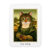 Behalt Lächeln Niedlich Mona Lisa Katze Custom Mag Magnet (Vertikal)