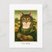 Behalt Lächeln Niedlich Mona Lisa Katze Custom Postkarte (Vorderseite)