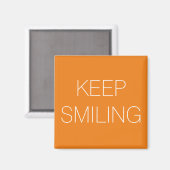Behalt Lächeln, orange weißes Magnet (Vorderseite/Rückseite)