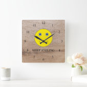 Behalt Lächeln Quadratische Wanduhr (Zuhause)