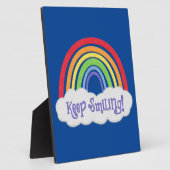 Behalt lächeln! | Regenbogen mit Cloud | Sie anpas Fotoplatte (Seite)