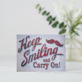 Behalt lächeln und weiter postkarte (Stehend Vorderseite)