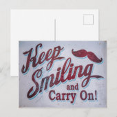 Behalt lächeln und weiter postkarte (Vorne/Hinten)