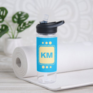 Behalt lächelnd hinzufügen Initialen Himmel blau g Trinkflasche