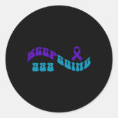 Behalt, Lila Aquamarine Selbstmordbewusstsein zu m Runder Aufkleber (Vorderseite)