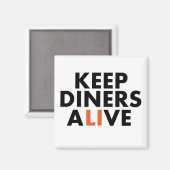 Behalt Long Island Diners Alive Magnet (Vorderseite/Rückseite)