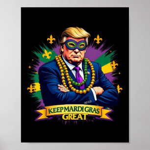 Behalt Mardi Gras Great Funny Trump 2025 Karneval  Poster