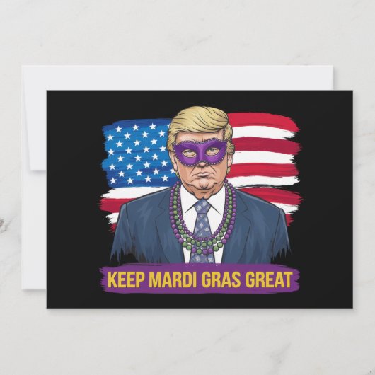 Behalt Mardi Gras Great Funny Trump Mardi Gras 202 Einladung (Vorderseite)
