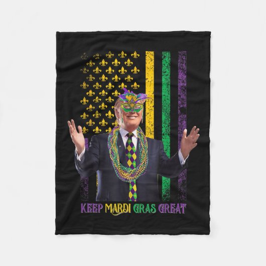 Behalt Mardi Gras Great Funny Trump Mardi Gras 202 Fleecedecke (Vorderseite)