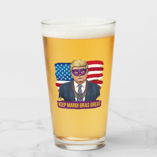 Behalt Mardi Gras Great Funny Trump Mardi Gras 202 Glas (Vorne (Gefüllt))