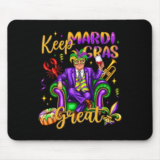 Behalt Mardi Gras Große Karnevalsumgebung Funny Tr Mousepad (Vorne)