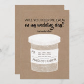 Behalt Me Calm Funny Bridesmaid oder Trauzeugin Einladung (Vorne/Hinten)