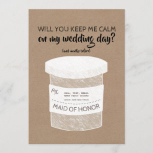 Behalt Me Calm Funny Bridesmaid oder Trauzeugin Einladung