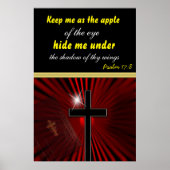 Behalt mir als Apfel des Auges.Psalm 17:8 Poster (Vorne)