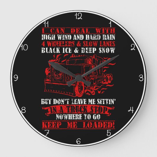 Behalt mir beladen: LKWs Plea Große Wanduhr (Vorderseite)